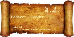 Moderer Liander névjegykártya